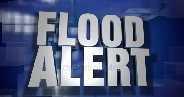 Dinamikus Flood Alert Hírek átmenet és a címlapon háttér lemez — Stock videók