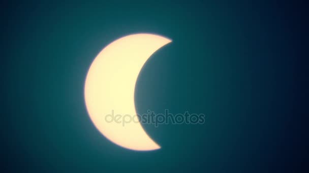 Realtime View of Partial Solar Eclipse — Stock Video