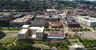 Yüksek açı Pittsburgh'ın Güney tarafında bölgesi görüntüsünü oluşturma