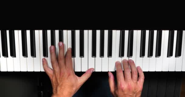 Happy Birthday Played on Piano Keyboard — Stock Video