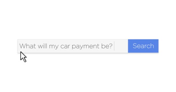 Web Search Box with Car Payment Question — Stock Video