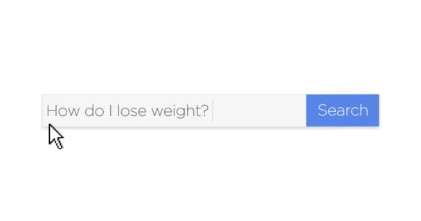 Caja de búsqueda web con pregunta de pérdida de peso — Vídeo de stock