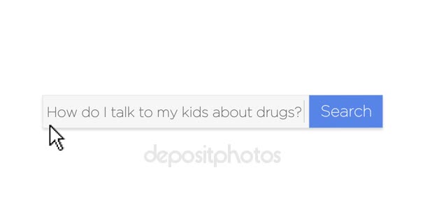Boîte de recherche Web avec discussion sur les drogues avec les enfants Question — Video
