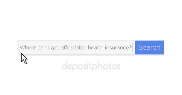 Caja de búsqueda web con pregunta de seguro de salud — Vídeo de stock