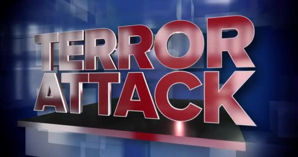 Dynamische Terror Attack titelpagina achtergrond plaat — Stockvideo