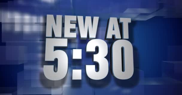Dynamic New at 5:30 News Transition and Title Page Background Plate — Stock Video