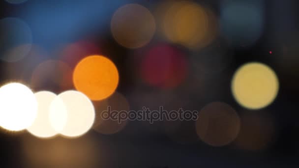 Nuit Ville Trafic Mouvement lent Bokeh Arrière-plan 