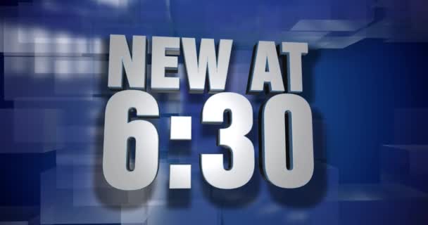 Dynamic New at 6:30 News Transition and Title Page Background Plate — Stock Video