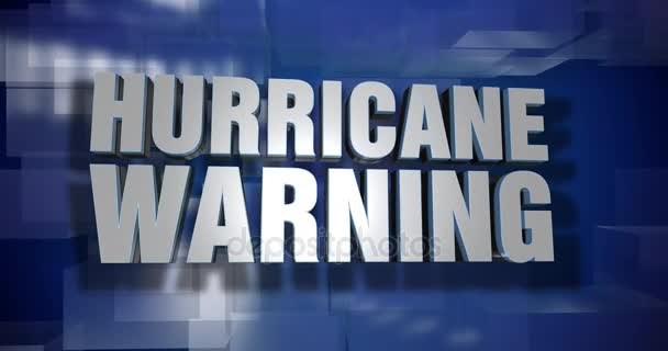 Dynamic Hurricane Warning News Transition and Title Page Background Plate — Stock Video
