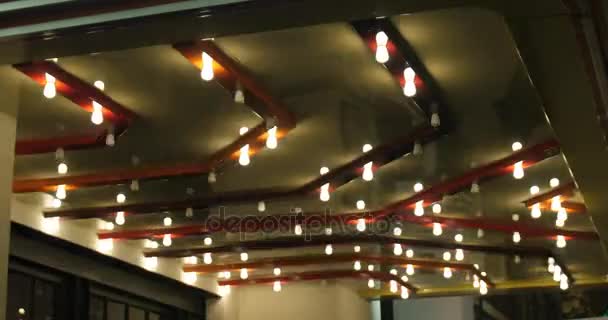 Teatro Marquesina parpadeando luces — Vídeos de Stock