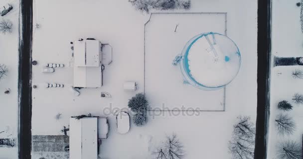 Vista aerea direttamente sul quartiere Pennsylvania in inverno — Video Stock