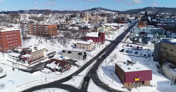 Langsame Luftaufnahme des Geschäftsviertels von Rochester — Stockvideo