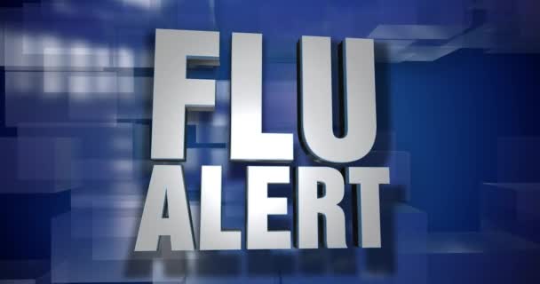 Uma Dinâmica Azul Flu Alert Transição Animação Página Título Segundas — Vídeo de Stock