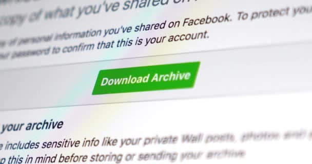 A Social Media honlap személyes archívum letöltésére — Stock videók