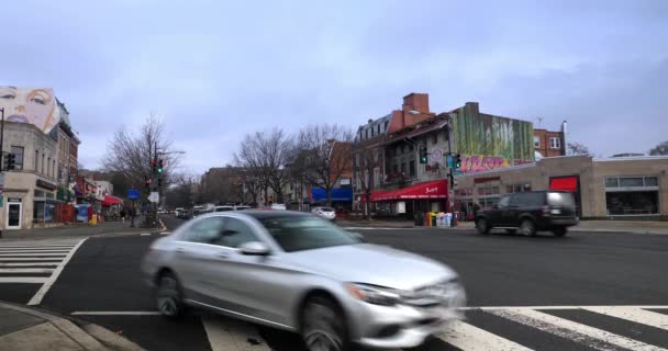 Giorno Coperto Stabilire colpo di quartiere degli affari a Washington DC — Video Stock