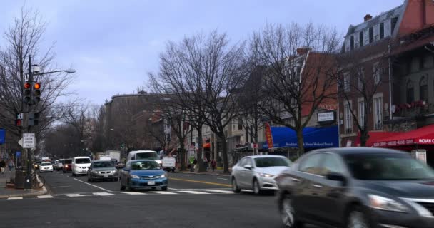 Dia nublado estabelecendo Shot of Business District em Washington DC — Vídeo de Stock