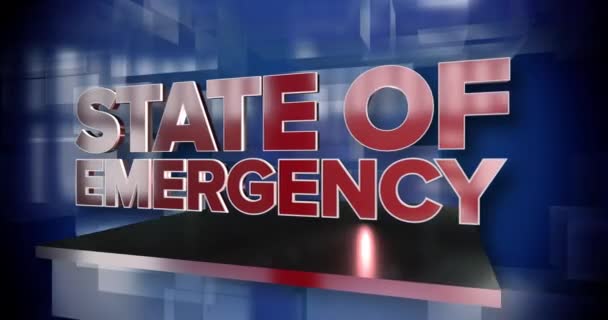 Red Blue Dynamic State Emergency Title Page Animation — Stock video