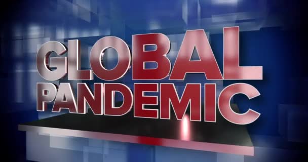 Een Rode Blauwe Dynamische Global Pandemic Titelpagina Animatie — Stockvideo