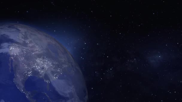 Egy Szimulált Földi Kontinentális Áramszünet Űrből Nézve Észak Amerikai Változat — Stock videók