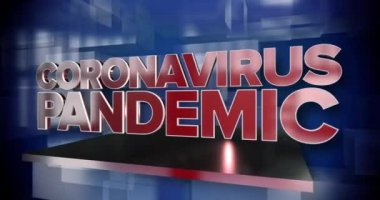 Kırmızı ve mavi dinamik 3D Coronavirus Pandemik başlık sayfası animasyonu.  