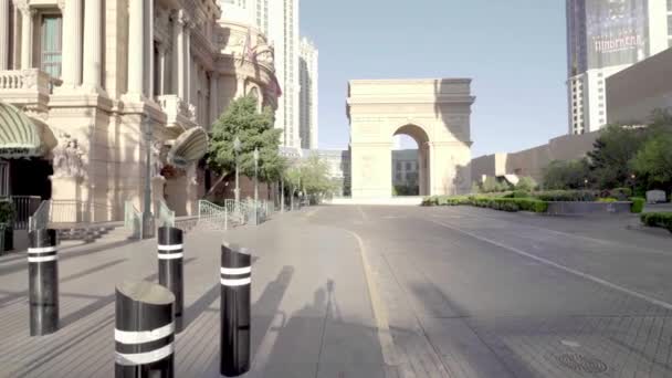 Las Vegas Circa April 2020 Panning Stabilire Împușcat Închis Paris — Videoclip de stoc