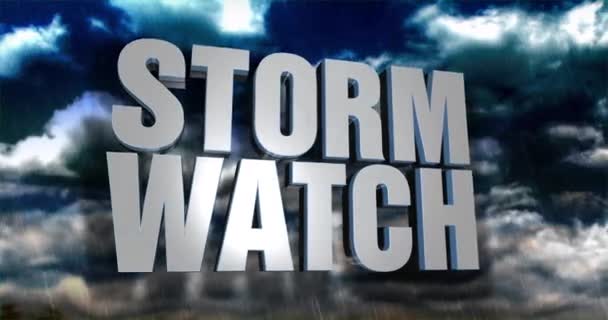 Blå Dynamisk Storm Watch Övergång Och Titel Sida Animation Och — Stockvideo