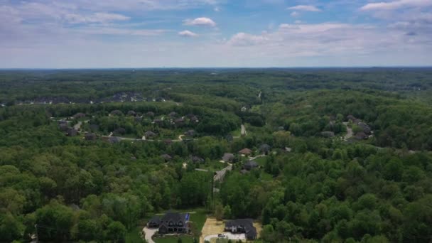 Eine Weiträumige Luftaufnahme Eines Typischen Wohnviertels Western Pennsylvanian Gehobene Häuser — Stockvideo