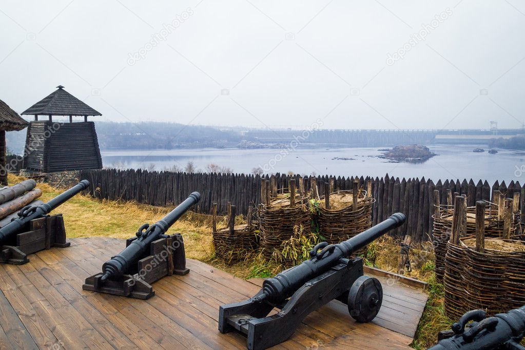 Panoramic view from Zaporizhian National Sich Cossack Museum. Kh