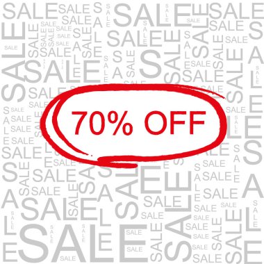 Satılık Word bulut, iş kavramı hisse senedi illüstrasyon kapalı % 70