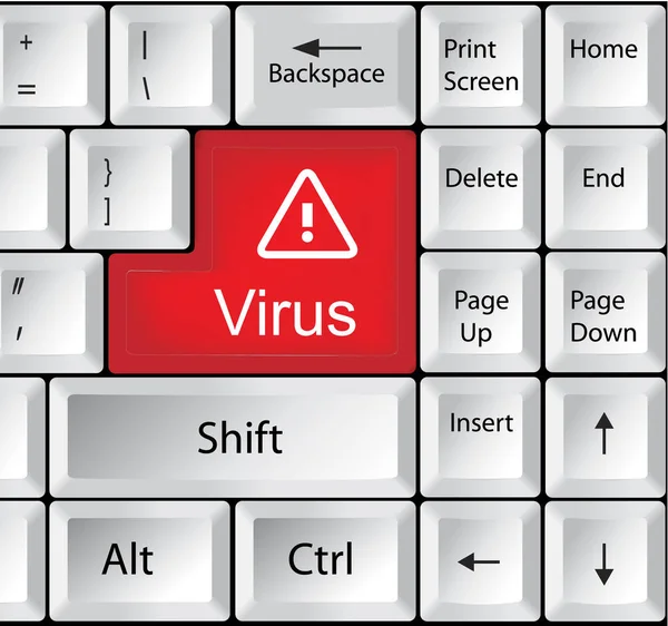 ウイルス コンピューターのキーボード — ストックベクタ