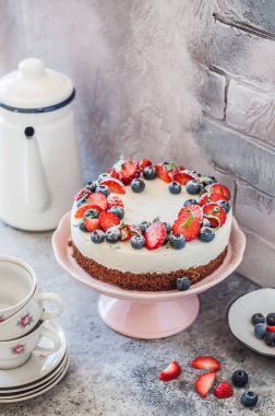 Taze böğürtlenli Bake Ricotta ve Glütensiz Temel Cheesecake yok, metin alanınızı kopyalayın