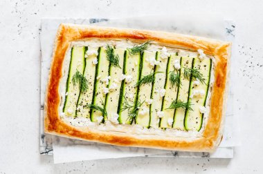 Kabaklı Puding ve Dill 'li Peynirli Turta.