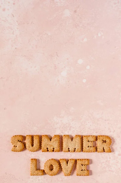 Crackers Uspořádaný Jako Fráze Letní Láska Kopírovat Prostor Pro Váš — Stock fotografie