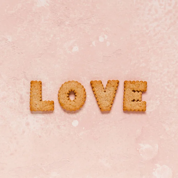Keksz Szervezett Mint Egy Word Love Négyzet — Stock Fotó