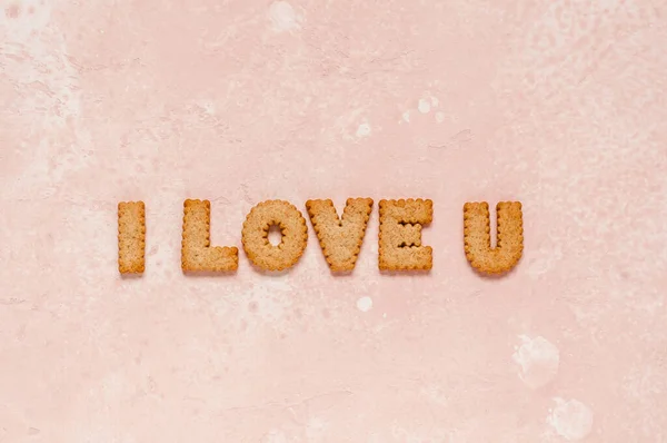Crackers Által Szervezett Mint Egy Frázis Love Másolja Helyet Szöveges — Stock Fotó