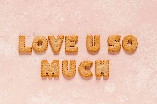 Crackers Rendezett Mint Egy Szófordulat Szeretlek Annyira Másolja Helyet Szöveges — Stock Fotó