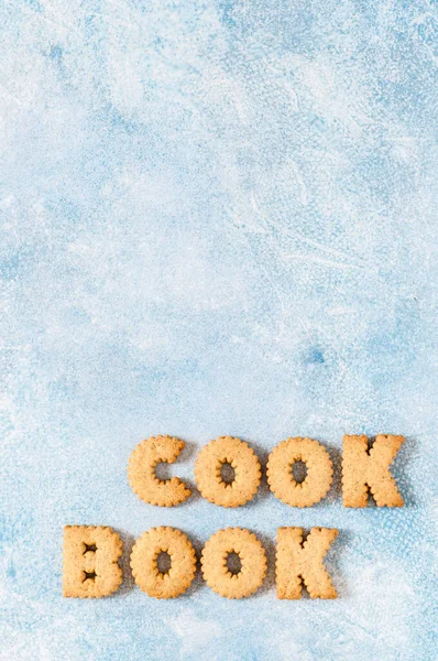 Galletas Arreglado Como Libro Cocina Word Copiar Espacio Para Texto —  Fotos de Stock