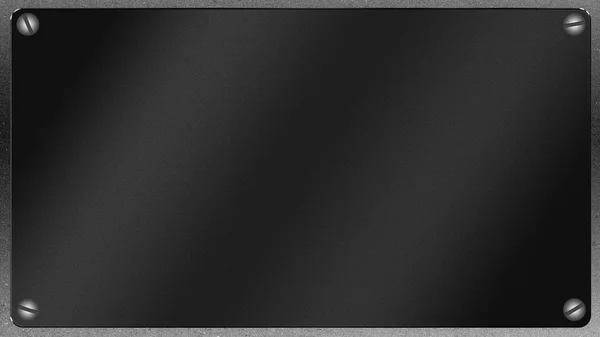 Placa em branco cinza com parafusos — Fotografia de Stock