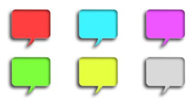 3D kare diyalog bulutlar farklı renklerde