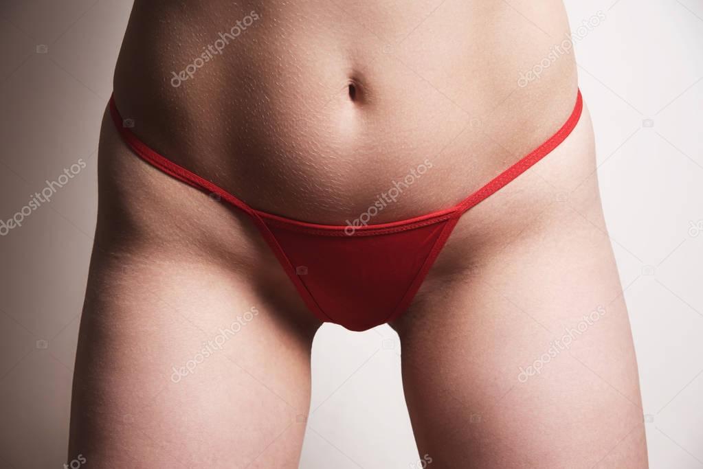 woman wearing a thong