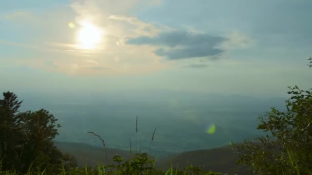 Vista Del Paisaje Valle Lapso Tiempo Puesta Sol Con Desvanecen — Vídeos de Stock