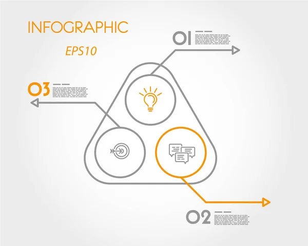 Triangle infographique arrondi orange — Image vectorielle