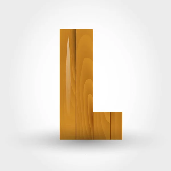 木材字母 l — 图库矢量图片