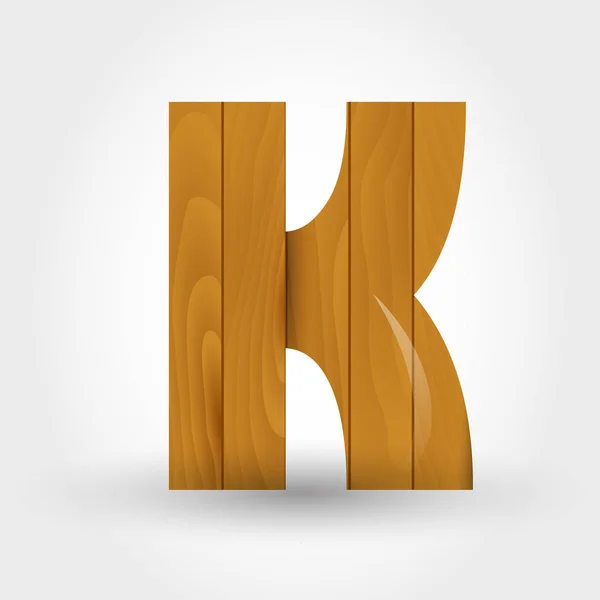 Wood letter K — Stock Vector