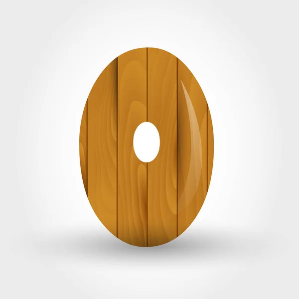 Houten letter O — Stockvector