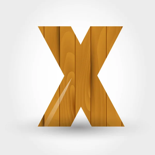 Lettera di legno X — Vettoriale Stock