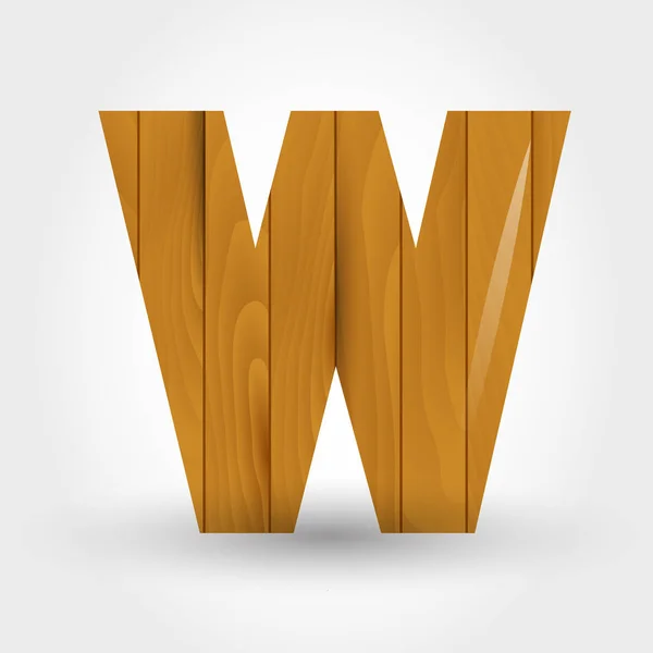 Wood letter W — Stock Vector