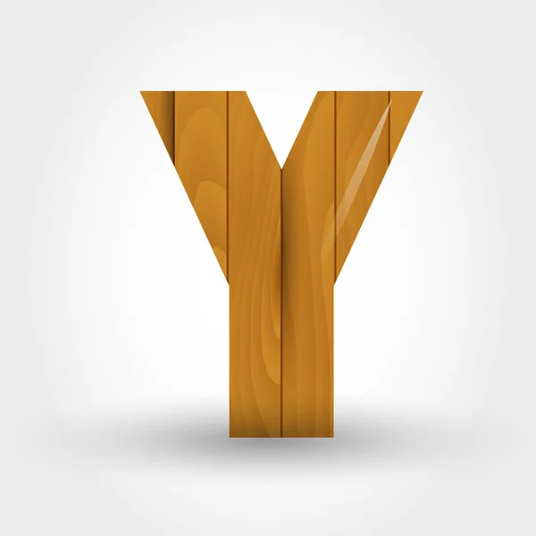 Wood letter Y — Stock Vector