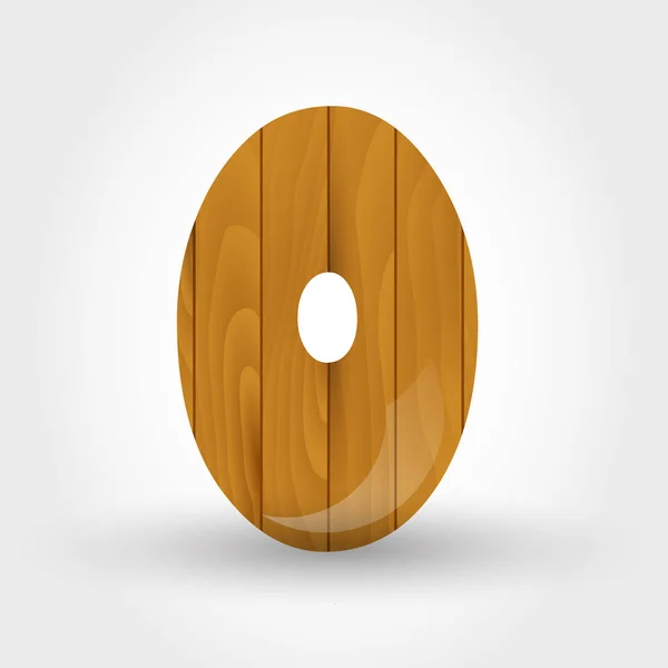 Wood number 0 — Stock Vector