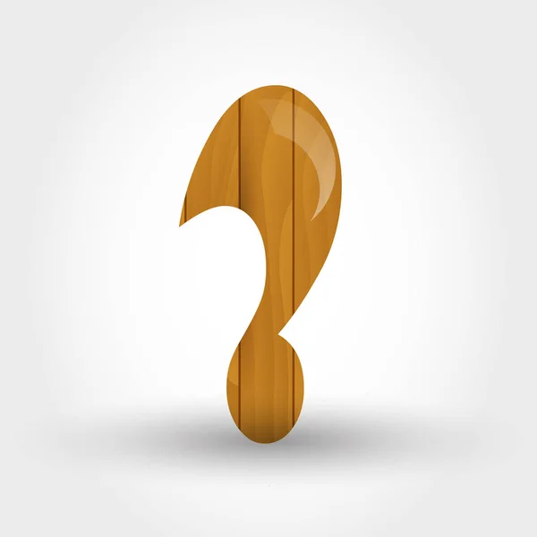 Wood symbol question mark — Stock Vector